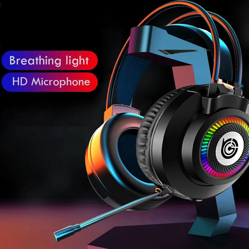 GT9 RGB Light Design Head-mounted Wired Stereo Sound E-sports Headphone Computer Gaming Headset with Adjustable Angle Mic GT9 RGB Light Design Head-mounted Wired Stereo Sound E-sports Headphone Computer Gaming Headset with Adjustable Angle Mic